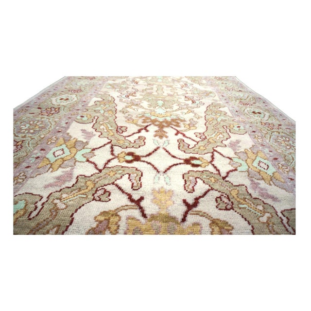 Early 21st Century Persian Sultanabad Wool 4x18 Light Khaki & Ivory Handmade Gallery Rug #1143260 For Sale - Image 5 of 7