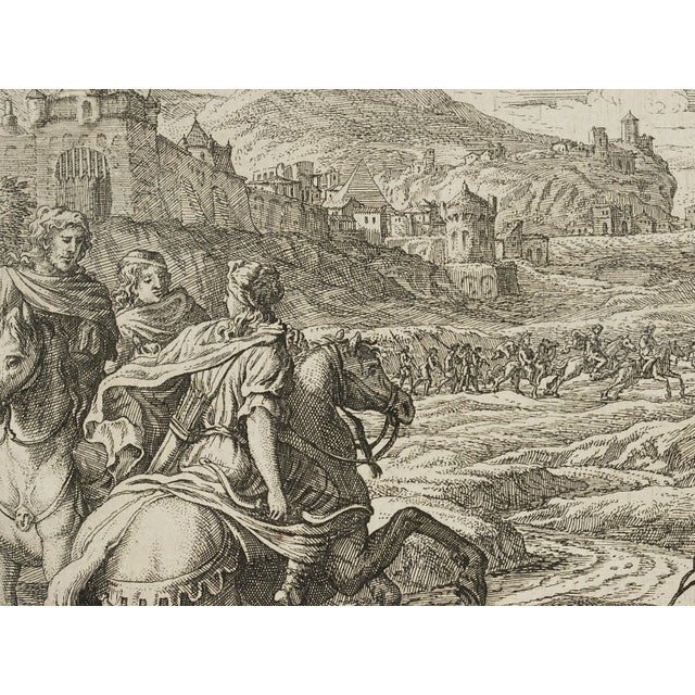 J. Meyer, Alexander the Great Rides Off to Hunt, 17th-Century, Etching For Sale - Image 3 of 4
