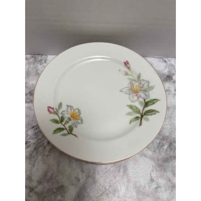Ceramic Vintage Floral Porcelain China Side Plates, Set of Five For Sale - Image 7 of 10