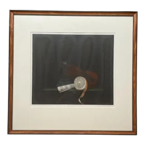Original Tomoe Yokoi 'orange and Violin' Still Life Signed Ltd Ed Mezzotint
