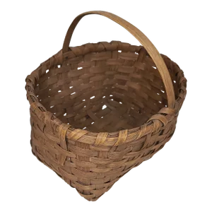 Early 20th Century American Oak Splint Gathering Basket