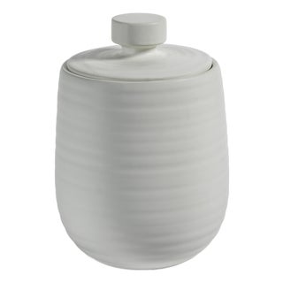 Azores Lidded Ceramic Decorative Jar, Large For Sale