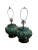 Pair of Antique Jade and Emerald Green Chinese Majolica Ceramic Lamps For Sale - Image 4 of 6