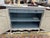 French Provincial 19thC French Painted Buffet With Scalloped Apron and Blue Interior For Sale - Image 3 of 4
