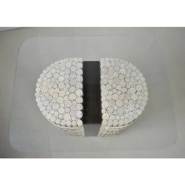 Wood 1960s Whitewashed Bamboo Side Table For Sale - Image 7 of 12