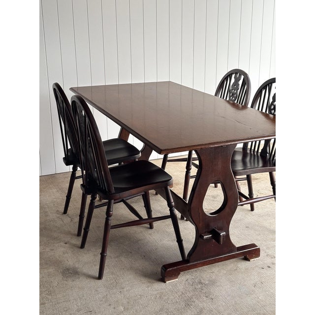 Antique English Trestle Dining Table, Late 19th Century For Sale - Image 14 of 17