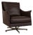 Flexform Boss Leather Armchair Brown Swivel Chair Manual Function For Sale