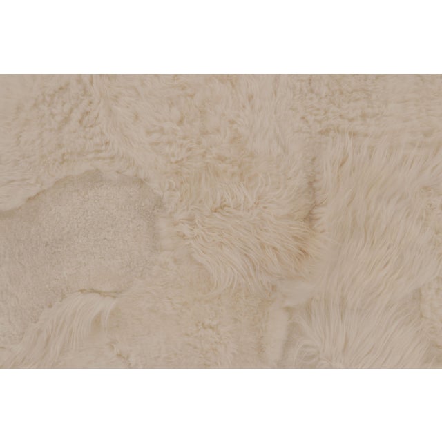 Rug & Kilim’s Sheepskin Multi-Pelt Fur Rug in Cream White Tones For Sale In New York - Image 6 of 7