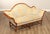 High Quality Custom Toile Upholstered Carved Walnut Frame Gondola Style Settee by Alfonso Marina
