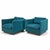 This handsome pair of tuxedo or cube lounge chairs designed by Milo Baughman for James Inc. feature clean lines and walnut...