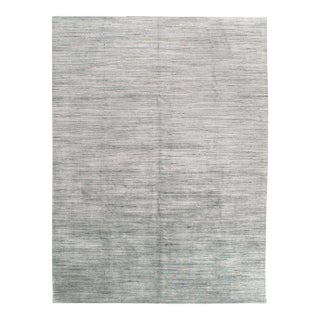 2020s Gray Color Fine Hand Knotted Gabbeh Rug For Sale