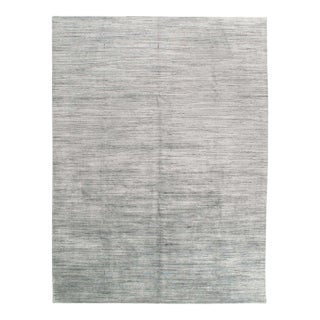 2020s Gray Color Fine Hand Knotted Gabbeh Rug For Sale