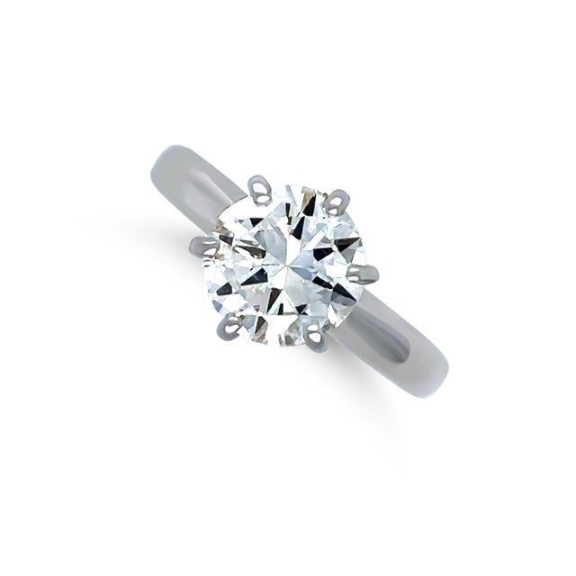 Metal Tiffany & Co Platinum Diamond Engagement Ring 0.85ct, Size 5.25 For Sale - Image 7 of 12