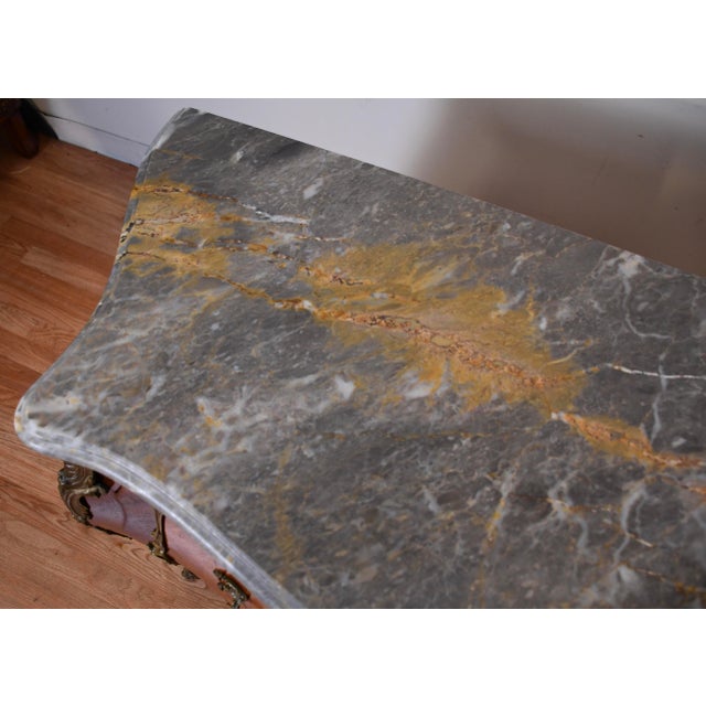 1930s French Louis XV Walnut & Marble Top Commode / Dresser / Chest of Drawers For Sale - Image 17 of 17