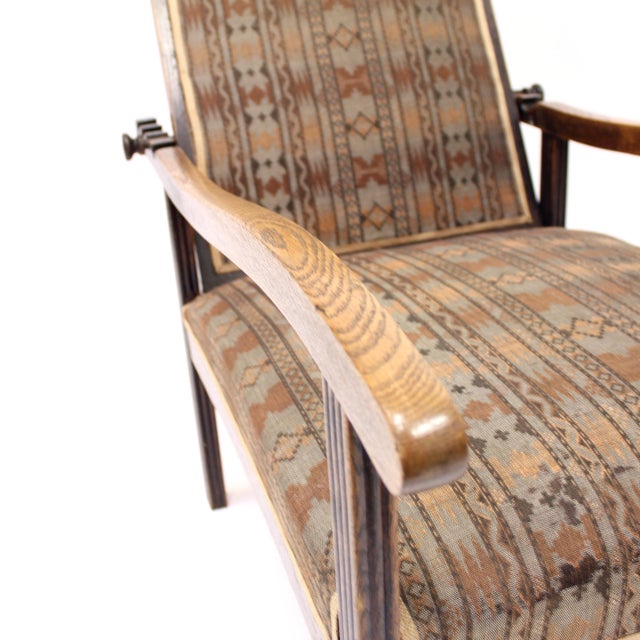 Early 20th Century Arts & Crafts Oak Reclining Chair For Sale - Image 14 of 18
