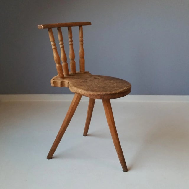 19th Century Wooden Tripod Side Chair For Sale - Image 9 of 9