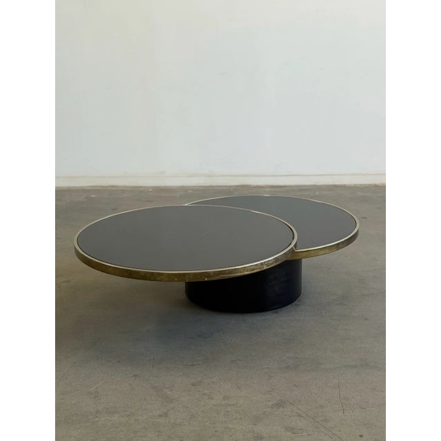 1990s Revolving Glass Coffee Table For Sale - Image 9 of 15