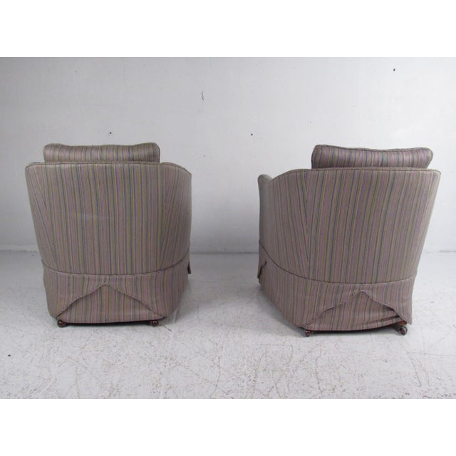 1970s Pair of Mid-Century Modern Barrel Back Lounge Chairs - 2 Pieces For Sale - Image 4 of 7
