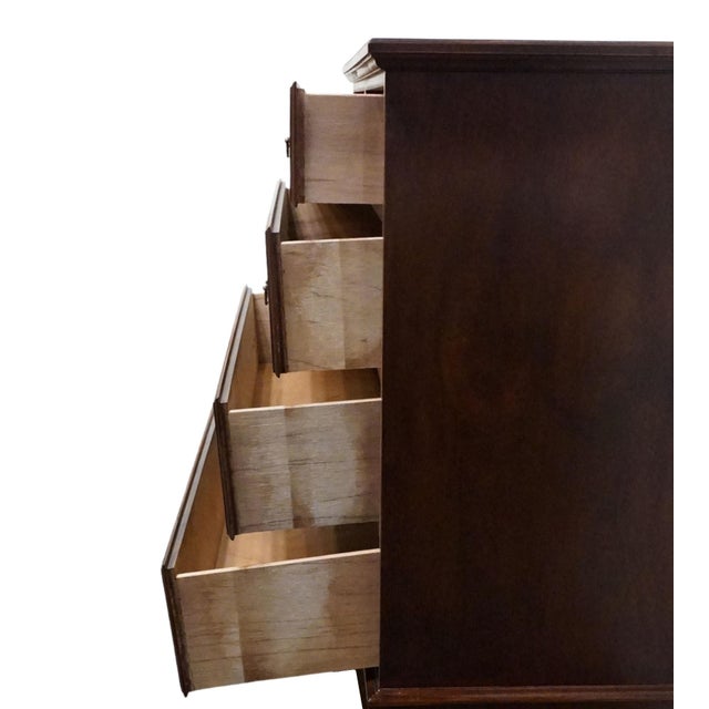 Brown Stanley Furniture Stoneleigh Collection Solid Banded Mahogany 46" Five Drawer Chest 8713-01 For Sale - Image 8 of 13