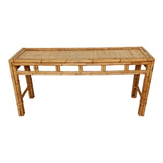 Vintage Bamboo Console Table For Sale