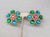1990s Vintage 1992 Signed Napier Pastel Cabochons Pierced Earrings- 2 Pieces For Sale - Image 5 of 7
