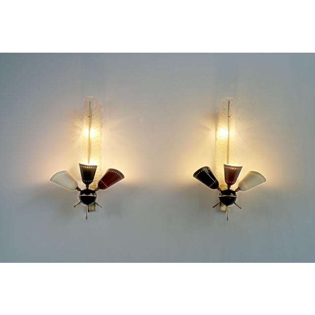 Large Vintage Wall Lights from Kobis and Lorence, 1950s, Set of 2 For Sale - Image 11 of 11