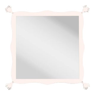 Fleur Home Carnival Iko Iko Square Mirror in Frosted Petal, 45x45 For Sale