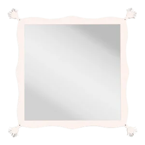 Fleur Home Carnival Iko Iko Square Mirror in Frosted Petal, 45x45