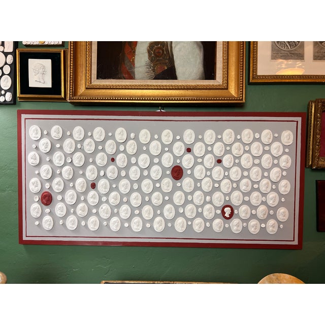 Grand Tour Late 20th Century Architectural Grand Tour Revival Style Wall Hanging Panel With Roman Emperor Profile Intaglios For Sale - Image 3 of 6