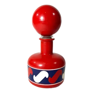 Italian Mod Painted Glass Decanter