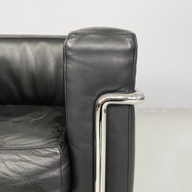 Black Italian Modern Black LC2 Armchair by Le Corbusier, Jeanneret and Perriand for Cassina, 1980s For Sale - Image 8 of 18