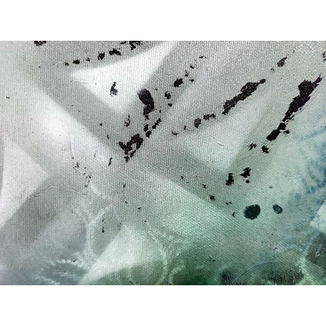 Textile Ovidiu Kloska, the Hidden Calligraphy of Soft Moss and Time, Acrylics on Canvas For Sale - Image 7 of 9