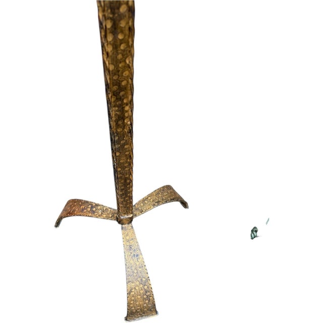 Spanish Antique Spanish Gilded Iron Floor Lamp – 62” Tall For Sale - Image 3 of 9