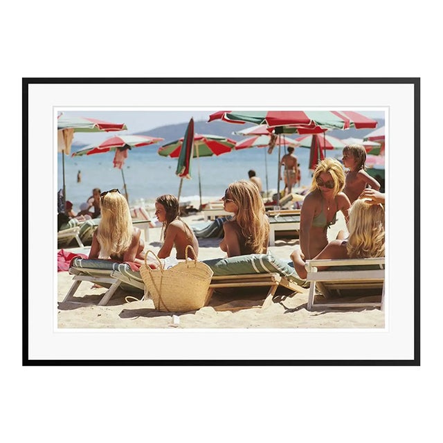 Saint-Tropez Beach 1971 by Slim Aarons Black Framed C-Print For Sale