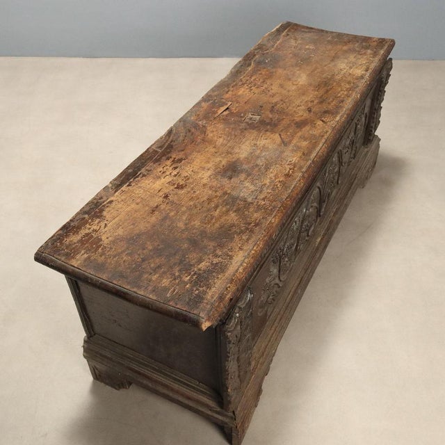 Walnut Chest with Vine Tendril Carvings For Sale - Image 9 of 13