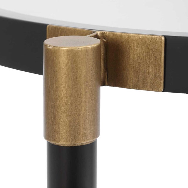 Metal Chadid Round Glass Side Table For Sale - Image 7 of 8