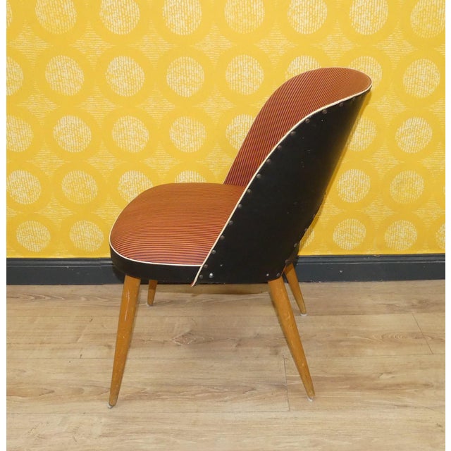 Red Striped Cocktail Chair, 1960s For Sale - Image 6 of 10