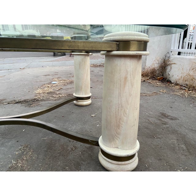 Vintage MCM Modern Glass Steel and Stained Wood Cocktail Coffee Table For Sale - Image 17 of 18