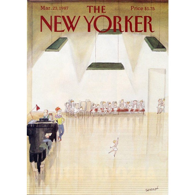 Original vintage New Yorker magazine cover from May 23, 1987 featuring a Ballet theme. Based on an illustration by Jean-...