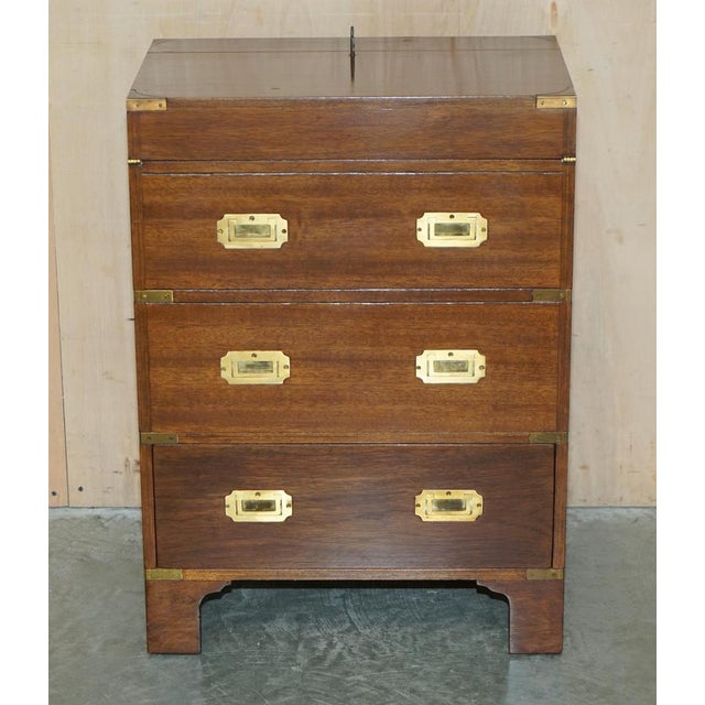 Military Campaign Hardwood Drinks Cabinet, 1920s For Sale - Image 3 of 18