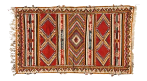 Berber Rug - Handwoven Wool With Abstract Diamond Patterns