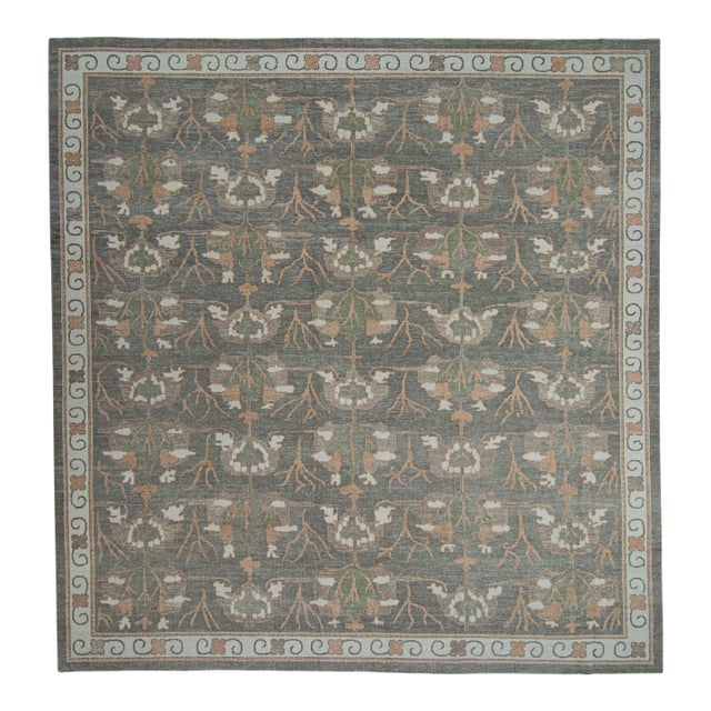 Turkish Oushak Square Rug 13'4" x 13'10" #20393 For Sale