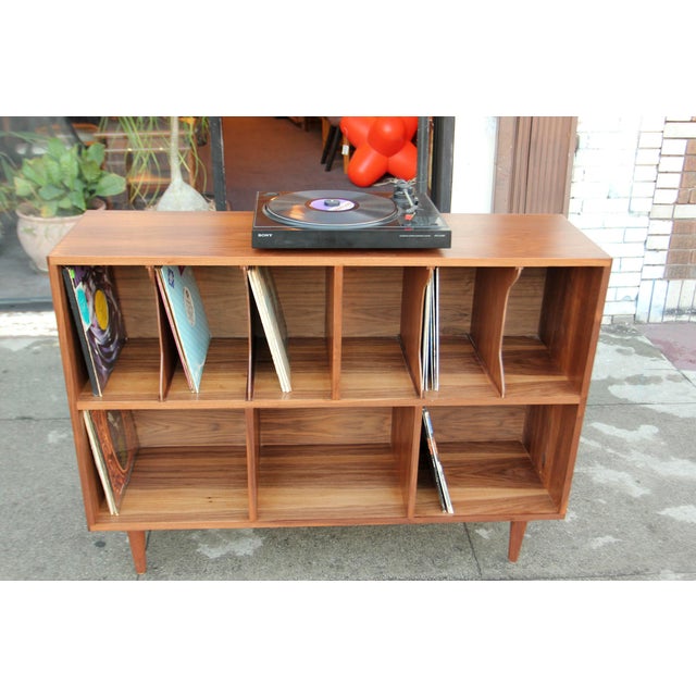 Double Decker Vinyl Record Walnut Credenza Chairish