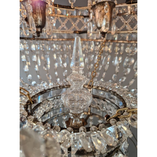 Antique Rococo Crystal Chandelier For Sale - Image 12 of 16