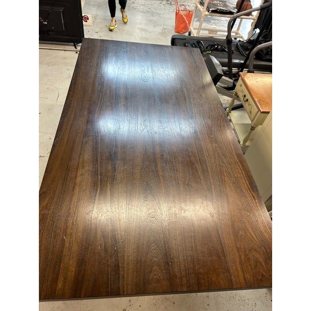 Custom X Frame Dining Table from MDM Design Studio. Constructed of hardwood in a medium dark stain, this sturdy table is...