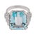 Art Deco 1930s Art Deco 9.90 Carat Aquamarine Diamond Platinum Cocktail Ring, Size 3.5 For Sale - Image 3 of 6