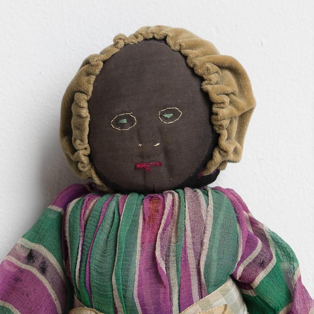 Folk Art Antique Black American Folk Art Rag Doll, Possible Suffragette Connection, 19th Century For Sale - Image 3 of 15