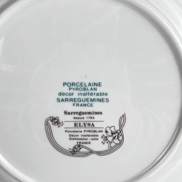 Ceramic Elysa Dinner Plates from Sarreguemines, 1990s, Set of 6 For Sale - Image 7 of 10