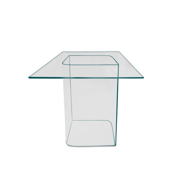 Modernist Pace Collection Style Three Piece Clear Glass Dining Table 1970's Table can also be setup in varying ways to...