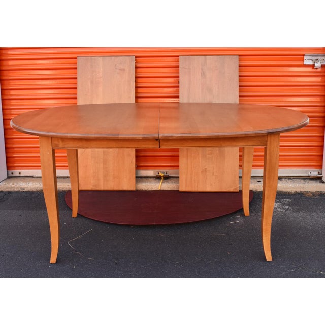Vtg. Ethan Allen Maple Transitional Style Dining Table W/2 Leaves For Sale - Image 15 of 15